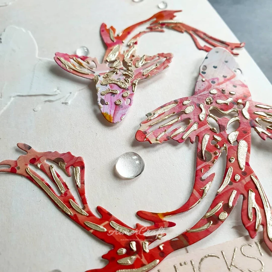 Металлическая вырубка для птиц насекомых рыб трафарет скрапбукинга сделай сам