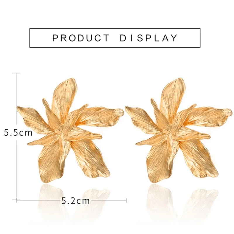 

New Metal Exaggerated Flower Personality Cold Wind Earrings Girl Personality Flower Earrings Party Accessories