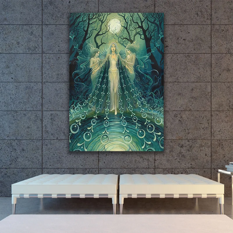 

Greek Goddess of The Night Bohemian Canvas Paintings Pagan Goddess Posters and Prints Wall Art Picture for Home Decoration