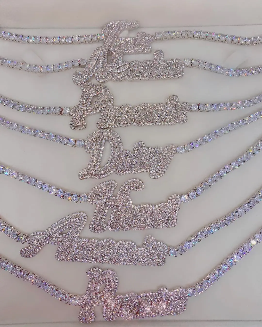 

Hip Hop Custom Name Plate Iced Out Bling Cubic Zircon Tennis Chain Pendants&Necklaces For Women Man Jewelry Cuban Chocker Gift