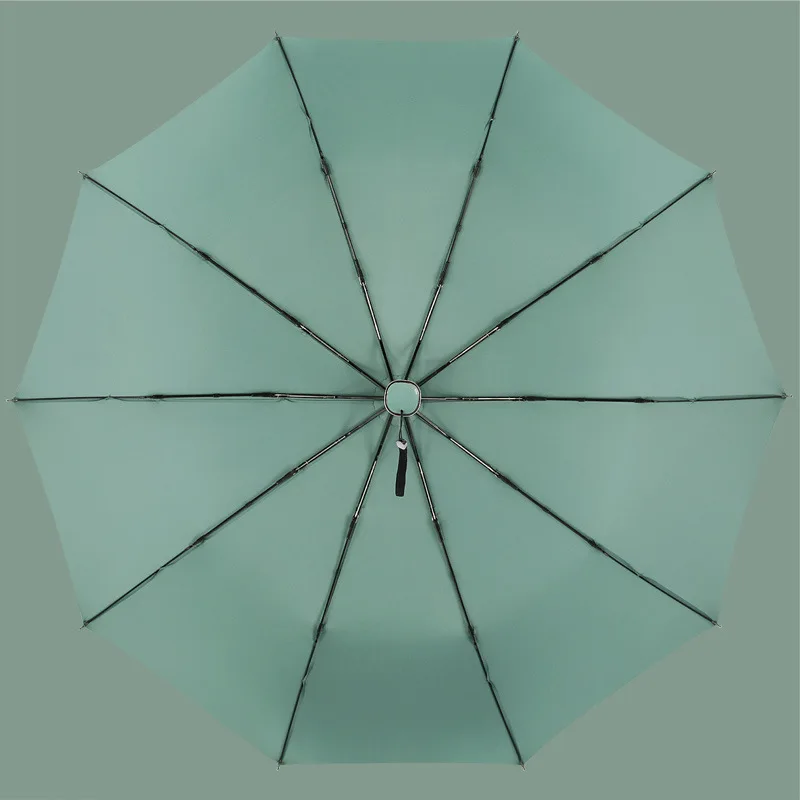 

NEW 10K Solid Color Automatic Umbrella Parasol Sunny&Rainy Business Umbrella For Women Windproof Folding Umbrellas