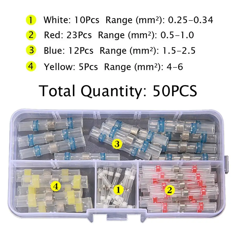 Оламм 100/50 шт. Олова кольцо обжимной терминал разъем припоя провода усадки рукав
