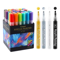 paint pens for rock painting stone ceramic glass wood fabric canvas set of 36 color acrylic paint markers extra fine tip