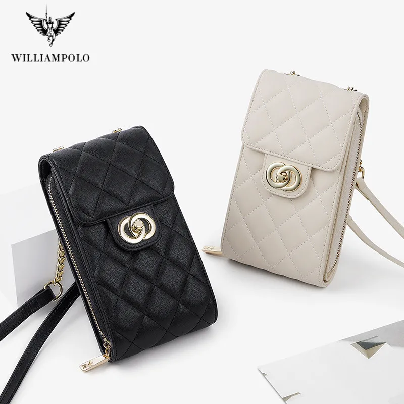 

WILLIAMPOLO Brand Wallets Women Mini Shoulder Bags Female Chain Mobile Phone Bag Ladies Small Clutch Messenger Wallet for Women