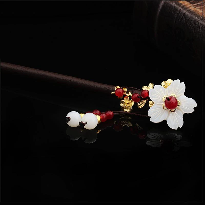 NiuShuya ручная работа китайский Винтажный Зеленый лист цветок заколка для волос