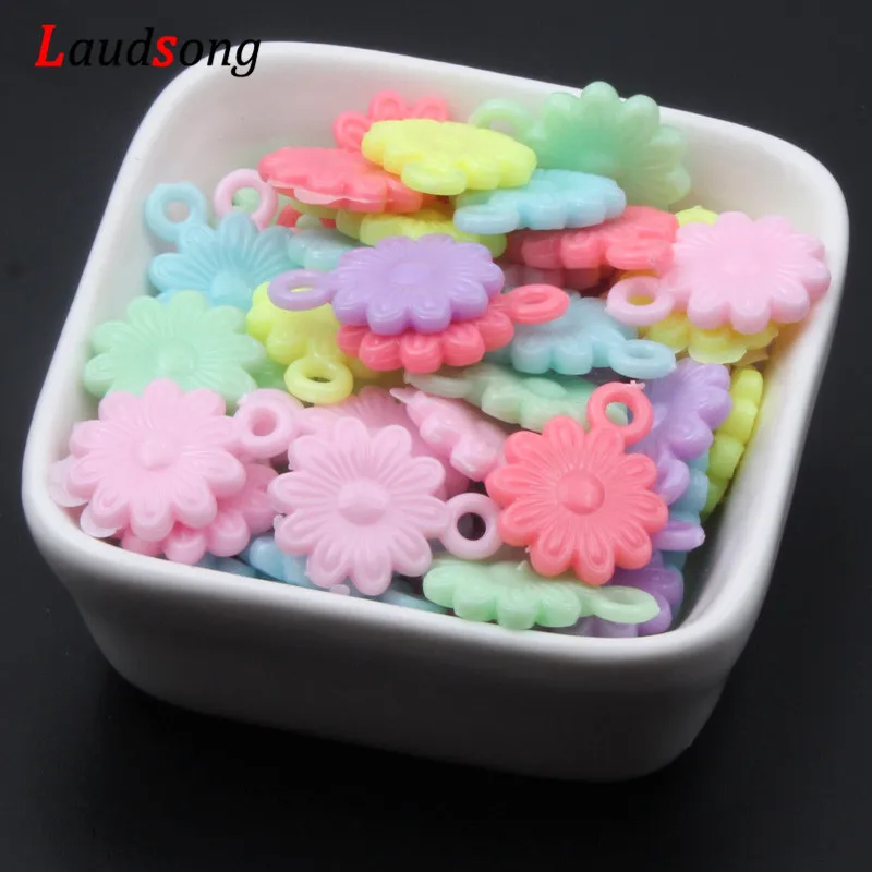 30 шт. 15x20 мм цветок конфеты Цвета Пластиковые акриловые Подвески для изготовления