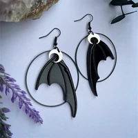 gothic vampire demon black bat wings earrings mysterious pagan witch jewelry new 2021 popular ladies fashion earrings