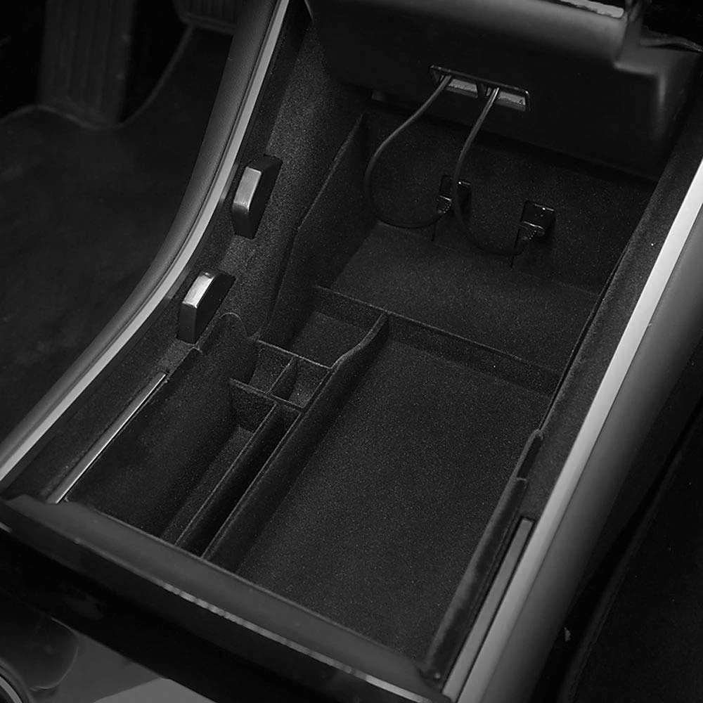 

Car Central Control Single Layer Storage Box for Tesla Model 3 Auto Interior Stowing Tidying