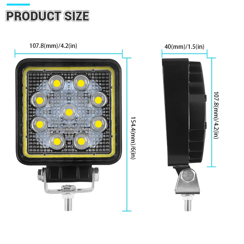 4-дюймовый автомобильный светодиодный рабочий светильник с белым ангельским