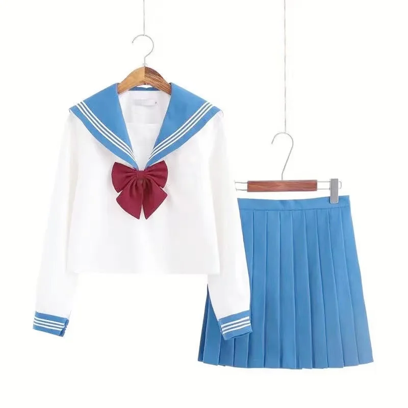 Новая школьная форма для девочек Jk с длинными рукавами рубашка в морском стиле