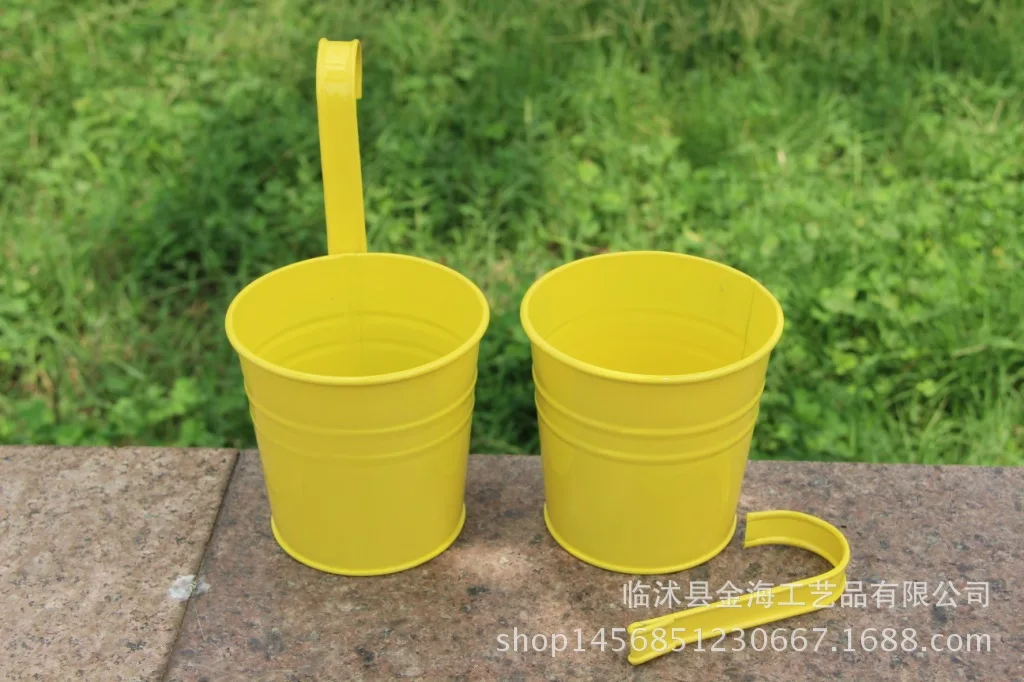 10 шт./компл. цветные подвесные горшки с крючком железные для цветов садовые