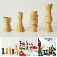 1pc aromatherapy candle wood for pillar candle gifts candlestick pillar candle holders wedding party votive