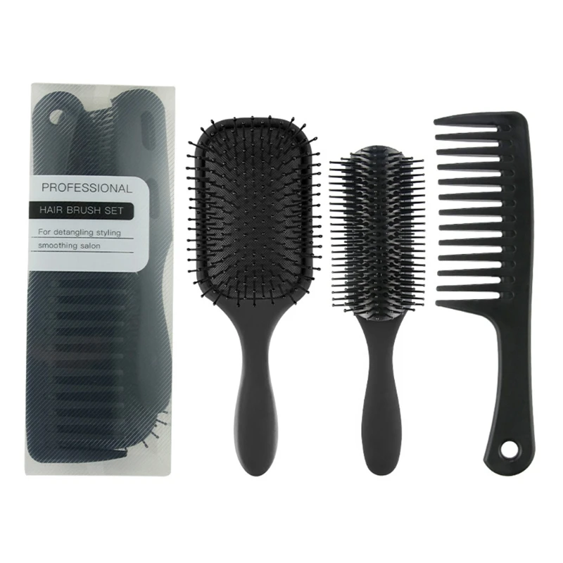 

3pcs Anti-Static Comb Detangling Hair Brush Scalp Massage Wide Tooth Tail Combs Hairdressing Styling Tools for Salon Home Use