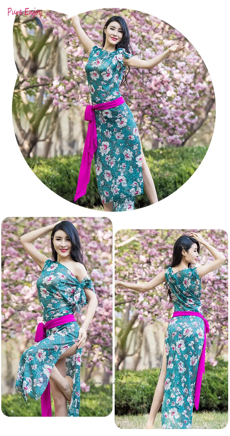 Новый танец Набор Танец Живота Халат Костюм Женщины Восточные Сценическое Шоу