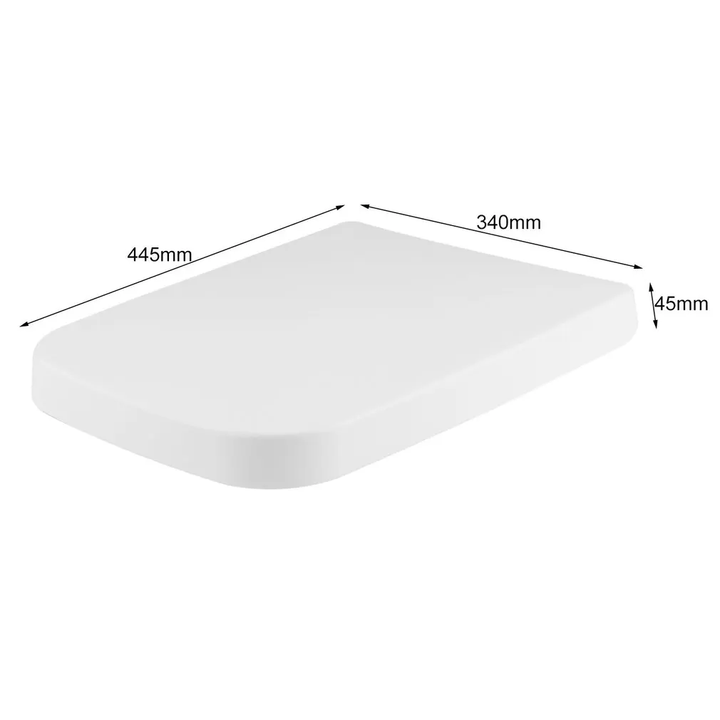 

Round Corner Shaped Family Home Ergonomic Toilet Seat Lid Cover Easy To Clean Quick Release Bathroom Accessories White