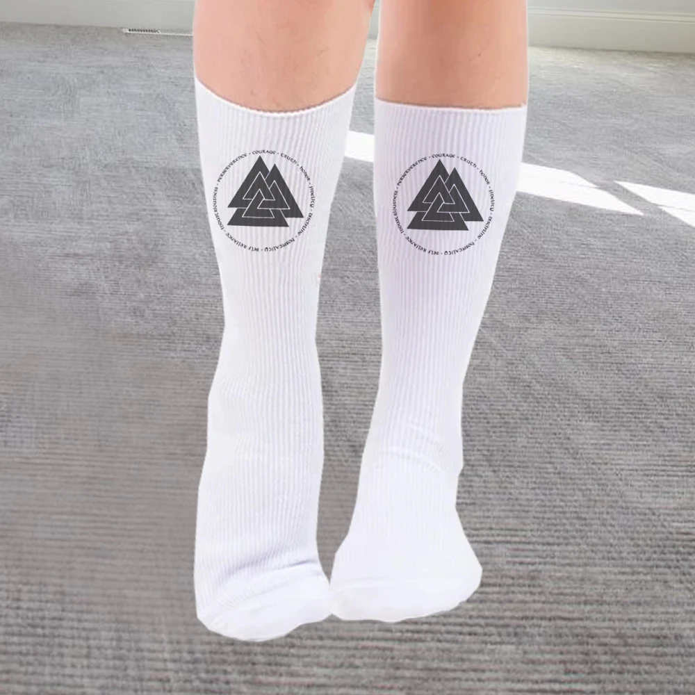 Женские белые чулки бриджи-вороны топор щит компас воин-принт летние длинные