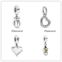 925 sterling silver baeds grand piano heart dangle charm fit pandora bracelet necklace jewelry