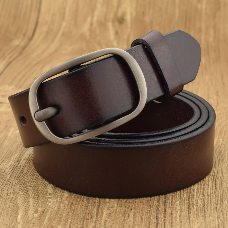 Pin Buckle Vintage Men Belt Men's Leather Fashion Belt Brown Cowhide Belt Men High Quality Cintos Masculinos
