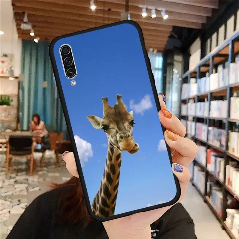 

Giraffe funny funny blue sky grass Phone Case For Samsung A20 A30 30s A40 A7 2018 J2 J7 prime J4 Plus S5 Note 9 10 Plus
