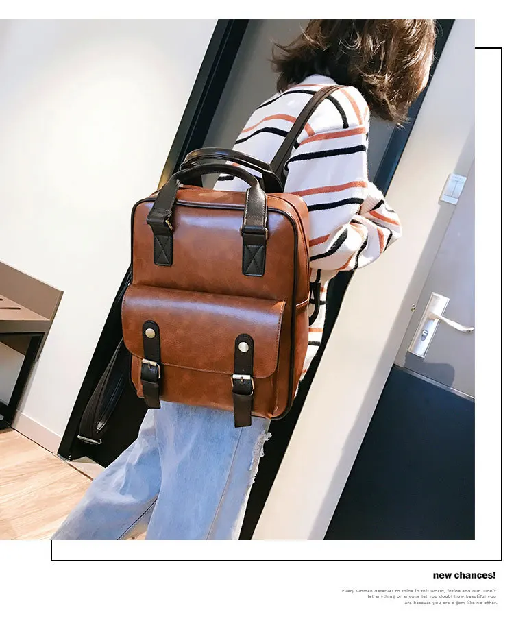 mochila feminina, школьные сумки с защитой от кражи, водонепроницаемые, для путешествий, для ноутбука, коричневый кожаный большой рюкзак для женщин, корейский дизайн