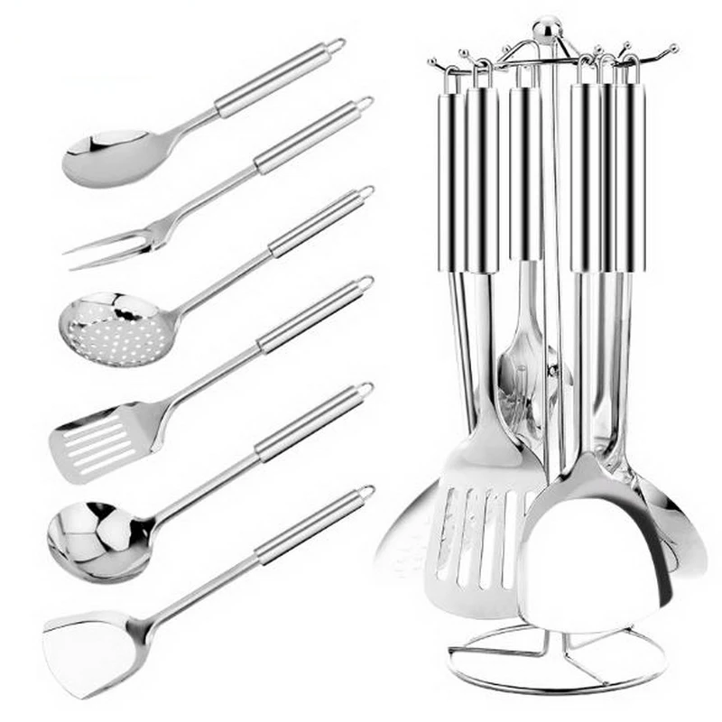 

210202/Stainless steel kitchenware piece set /kitchen utensils set /household full set of cookware /Hook design/
