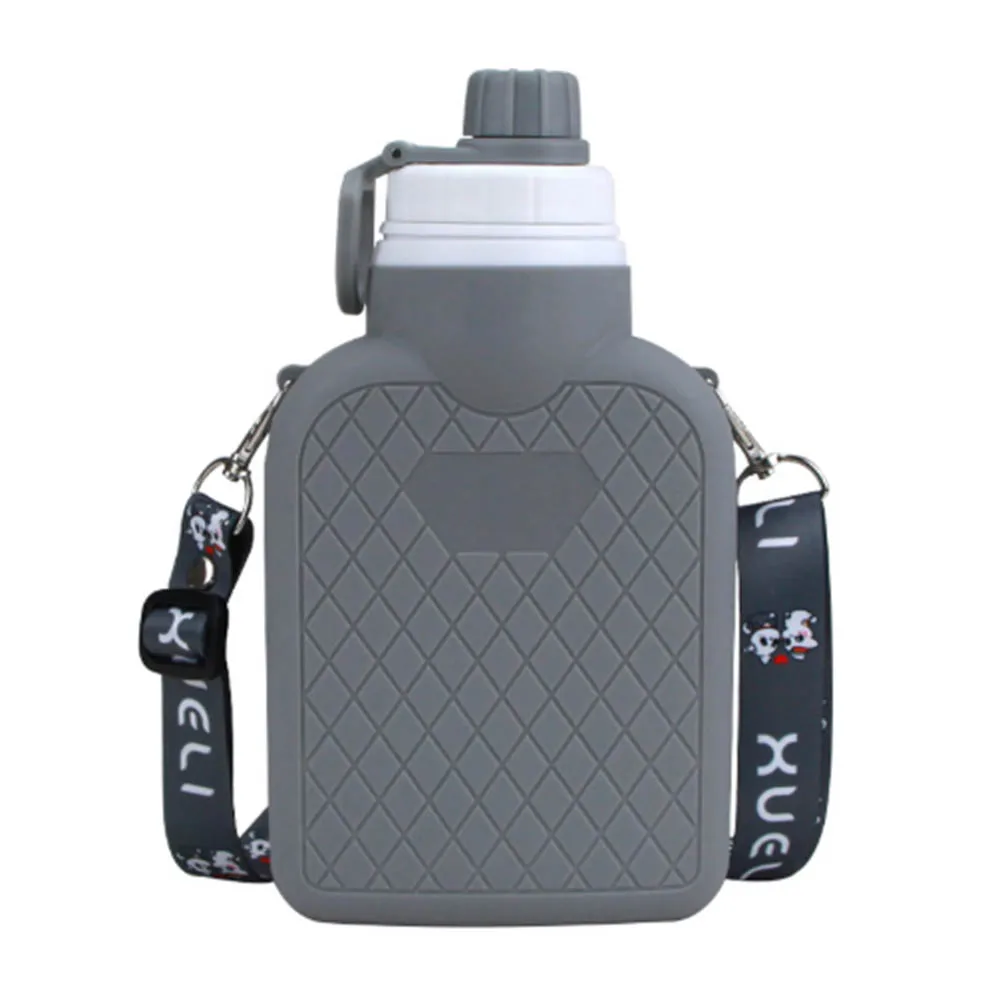 Бутылка для воды с пластиковым крючком и ремнями большая емкость герметичная не