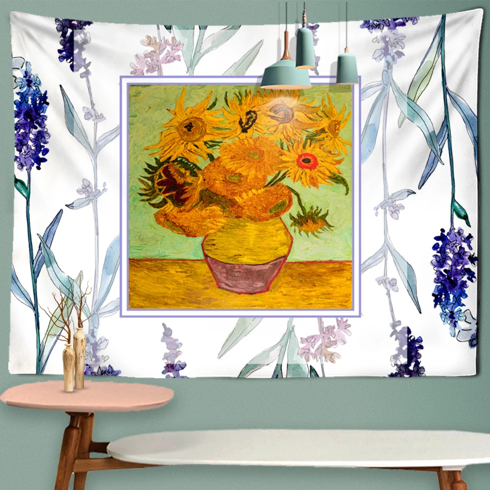 

Bohemian Floral Psychedelic Tapestry Wall Hanging Indian Mandala Tapestry Wall Hangings Decor for Living Room Bedroom Decor