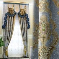european style luxury 3d embroidered villa curtains for living room bedroom classic elegant curtains for apartment girl room