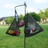 outdoor triangle drying net foldable storage mesh hanging bag camping kitchen storage basket dry food vegetable organizer