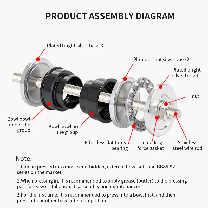 

Bicycle Headset Installation Tool 34-56mm Steel MTB Road Bike BB86 / 90/91/92 Bottom Bracket Cup Press Tool