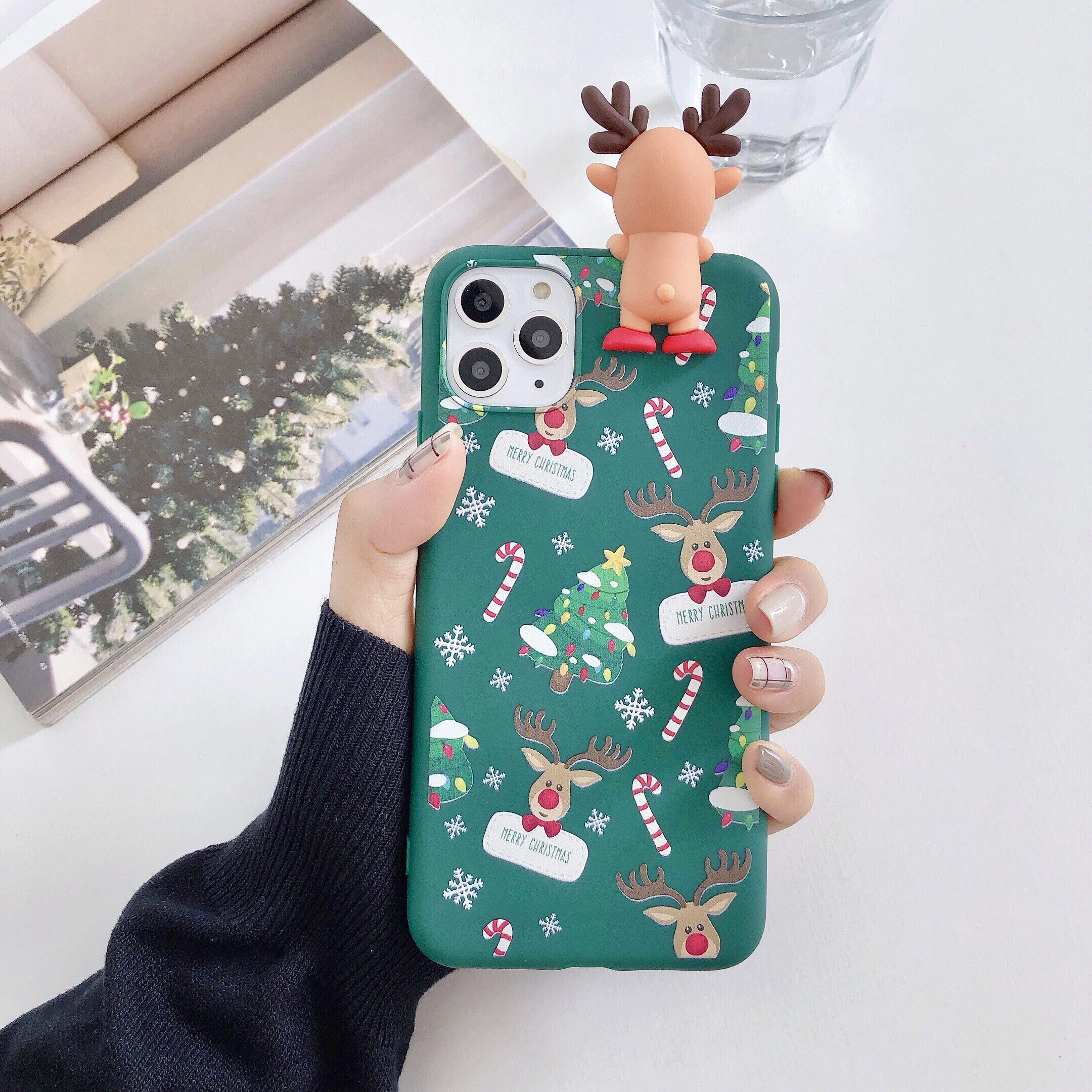 Новогоднее; рождественское 3D чехол для телефона для iphone11 pro max 6s 6 7 8 Plus X XS XR для huawei P20 P30 mate20 Honor20 мягкая крышка IMD