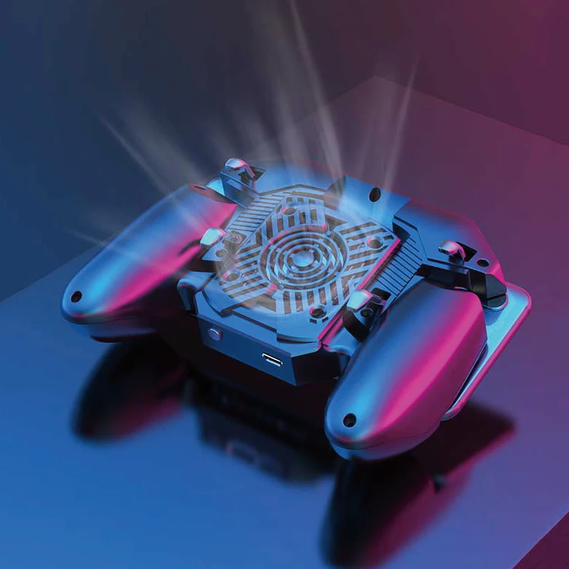 

PUBG Mobile Game Controller Six Finger Gamepad for Android iOS smartphone Cooling Fan Gamepad Controller with 1200mAh