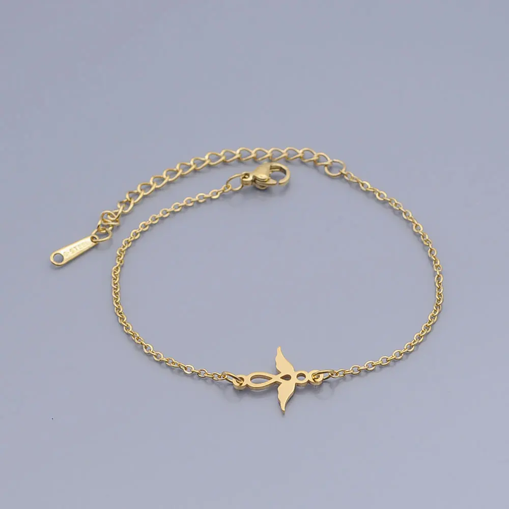 Браслет женский из нержавеющей стали с изящным ангелом 100% | Украшения и