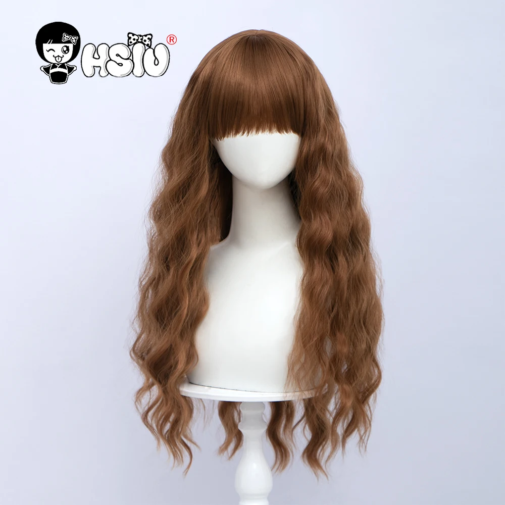 Женский парик для косплея светло-коричневые шерстяные вьющиеся длинные волосы