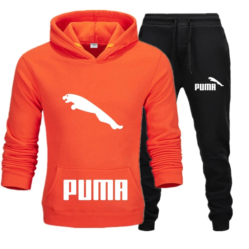 

New Fashion Mens Clothing Pullovers Sweater Cotton Men Tracksuits Hoodie Two Pieces + Pants Sports Shirts Fall Winter Track suit