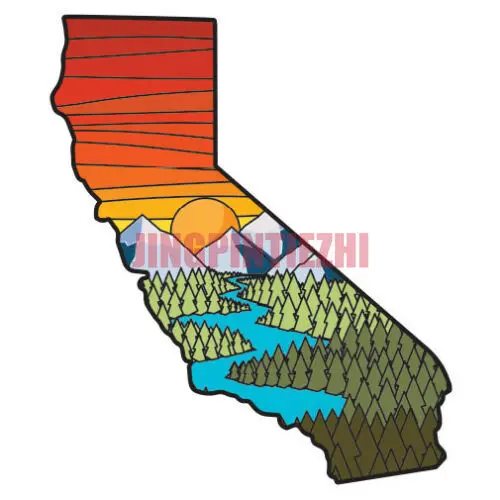 

Personality Car Sticker California Cali Great Outdoors Mountain Sunset Forest Trees River Decal Sticker Motorcycle Decals
