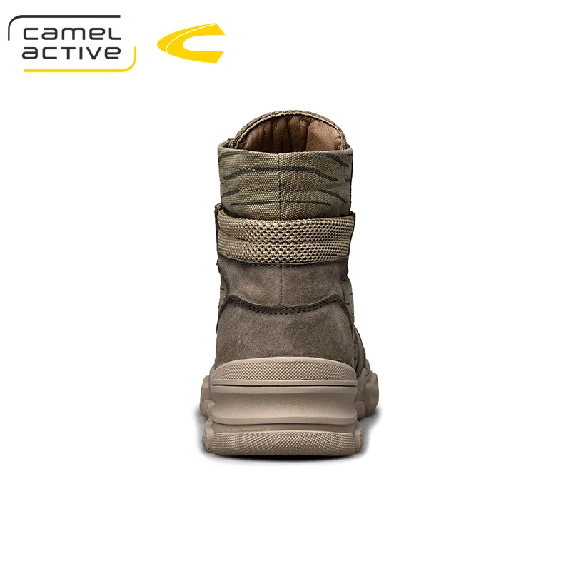 Мужская обувь верблюда активного отдыха с высоким верхом из натуральной кожи