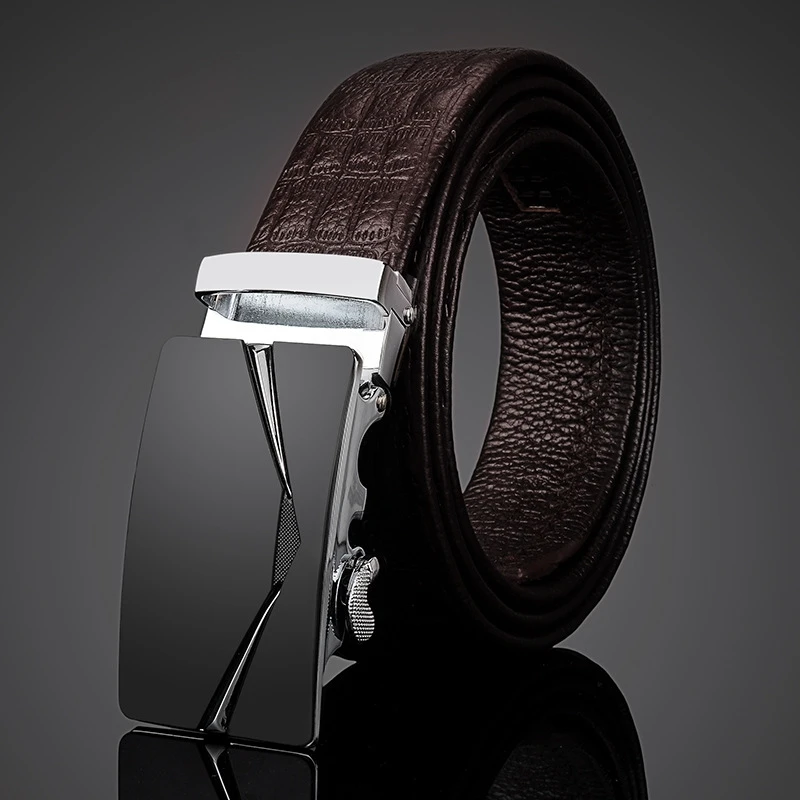 

Fashion business auto buckle leather belt, versatile leather belt can be long futures
