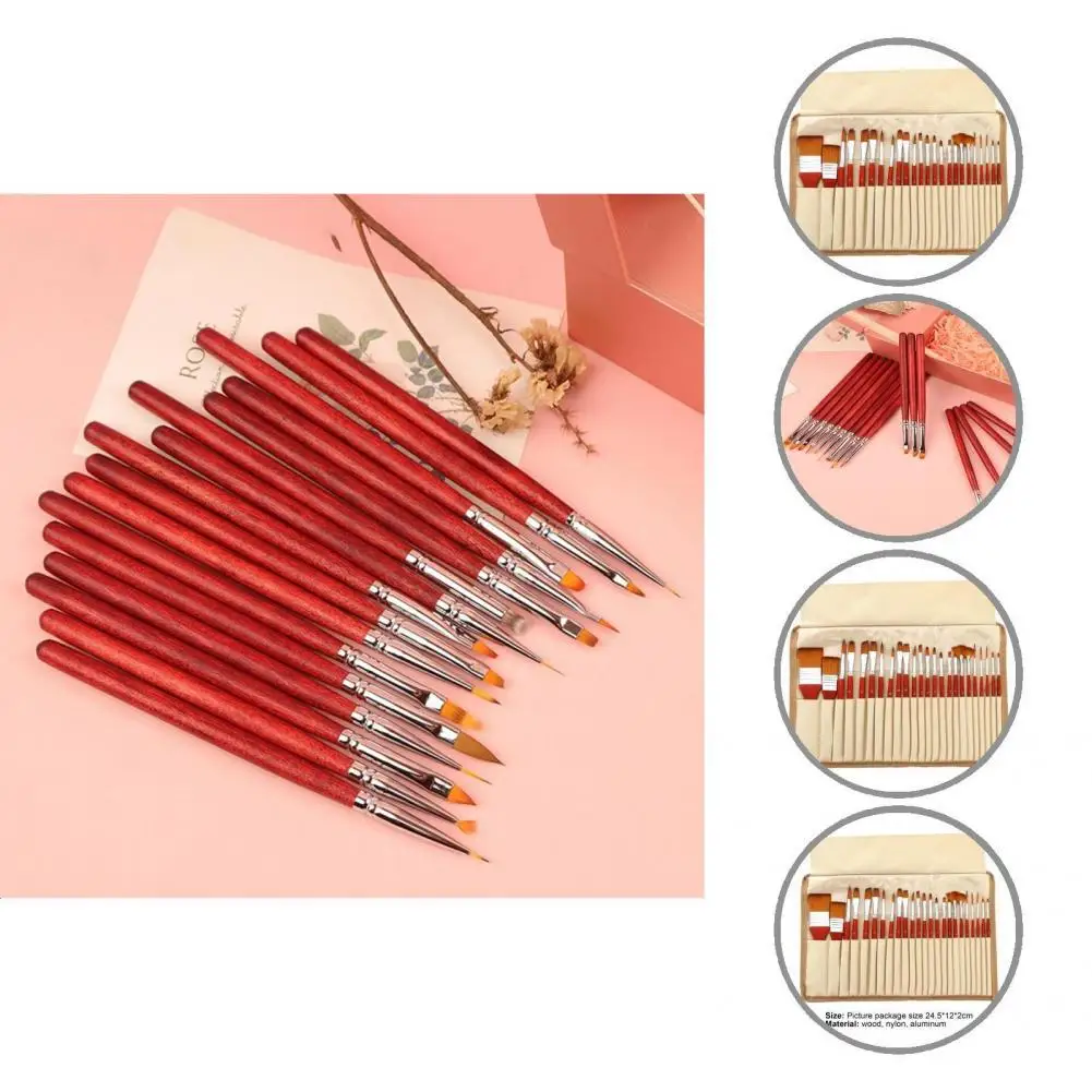 

Nylon 24Pcs/Set Durable Artists Beginners Drawing Brush Reusable Drawing Brush Washable Crafts Supplies