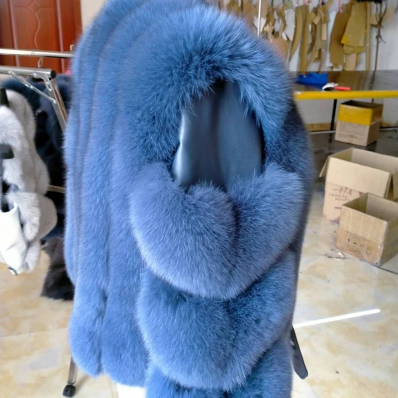 2022 Winter New Fashion Real Fox Fur Coats With Genuine Sheepskin Leather Wholeskin Natural Fox Fur Jacket Outwear Luxury Women