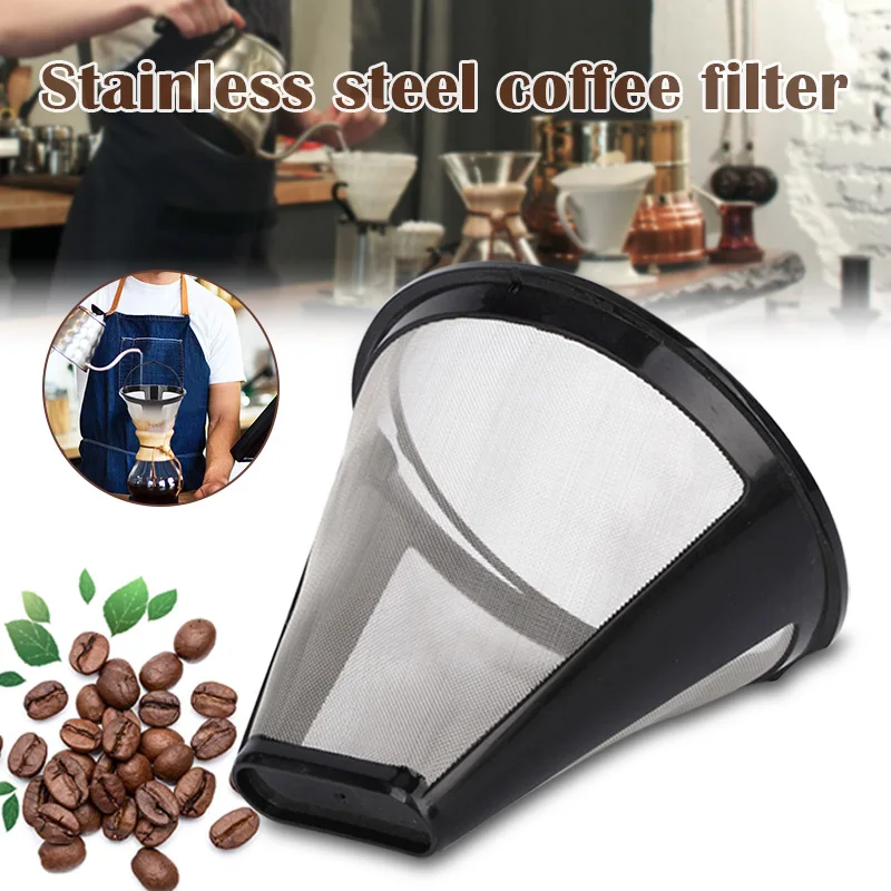 

Stainless Steel Coffee Filter Strainers Reusable Coffee Dripper Handmade Coffee Accessories for Home Office Stock Coffee Filters