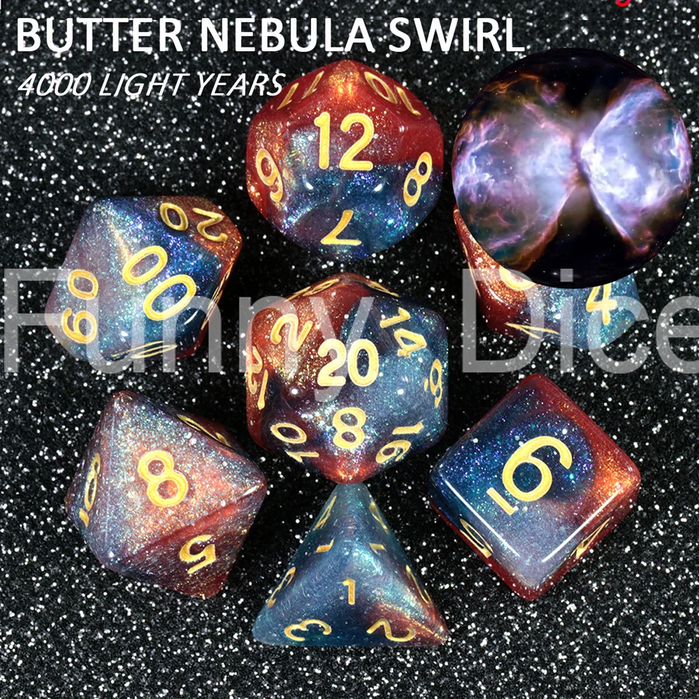 Изысканная Новинка креативная Вселенная Галактика Dice7Pcs + коробка для игральных
