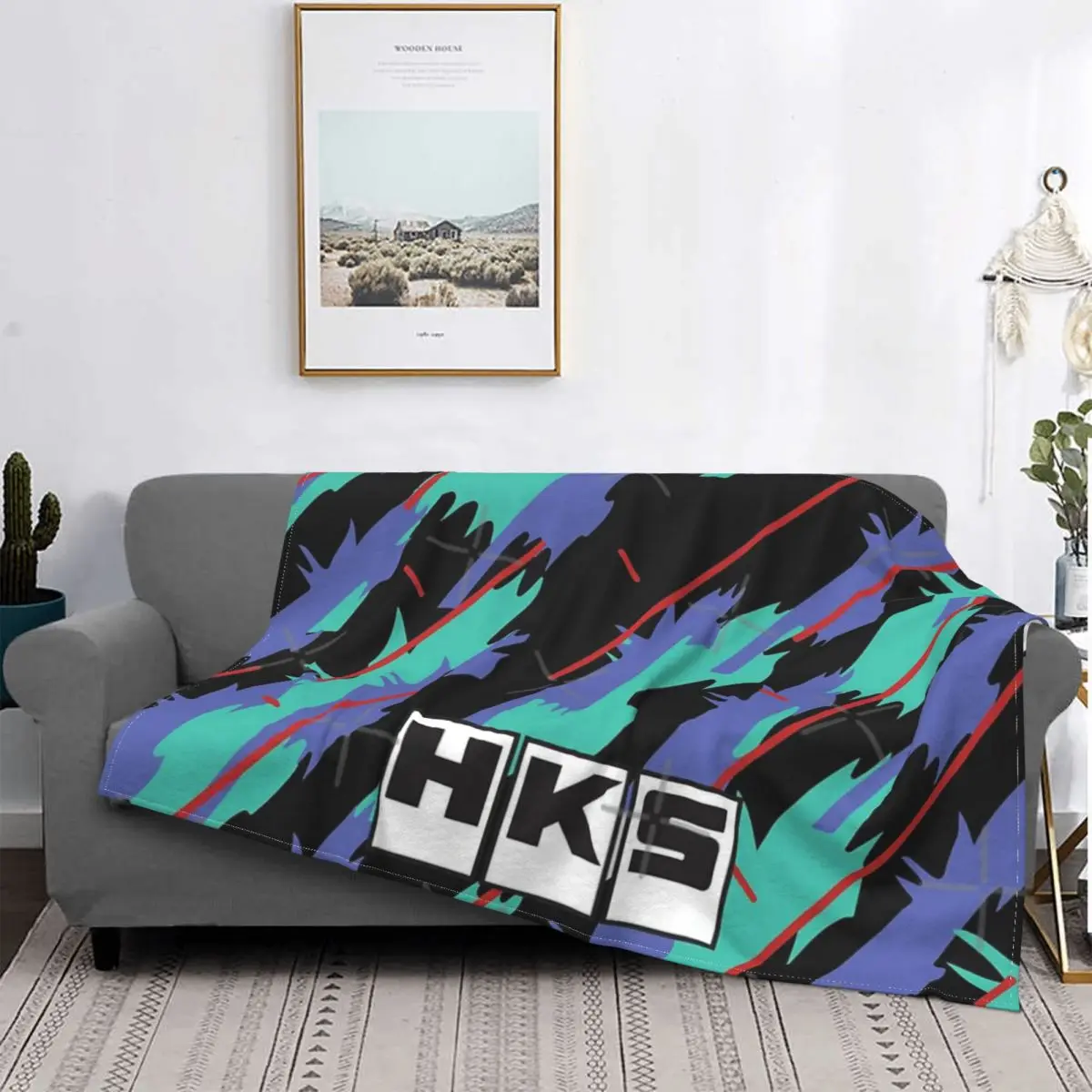 

Hks-Manta con patrón Retro, colcha para cama, sofá a cuadros, manta pickick de felpa de Anime