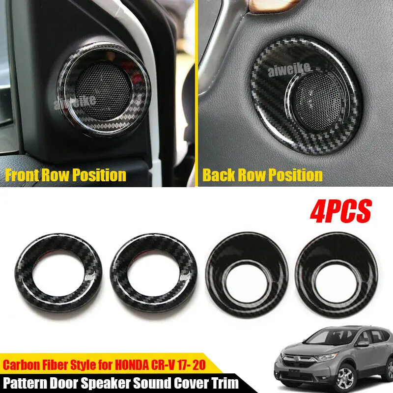

Carbon Fiber Pattern Door Speaker Sound Cover Trims 4pcs For Honda CRV CR-V 2017 2018 2019 2020 2021