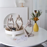 nordic abstract thinker statue resin figurine office home decoration desktop decor handmade crafts sculpture modern art