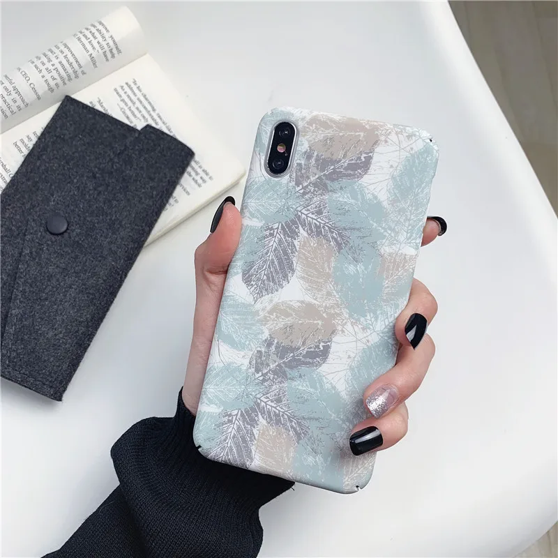 GTWIN чехол для телефона с голубыми листьями iPhone 11 Pro Max XR XS 6 6S 7 8 Plus X Жесткий PC
