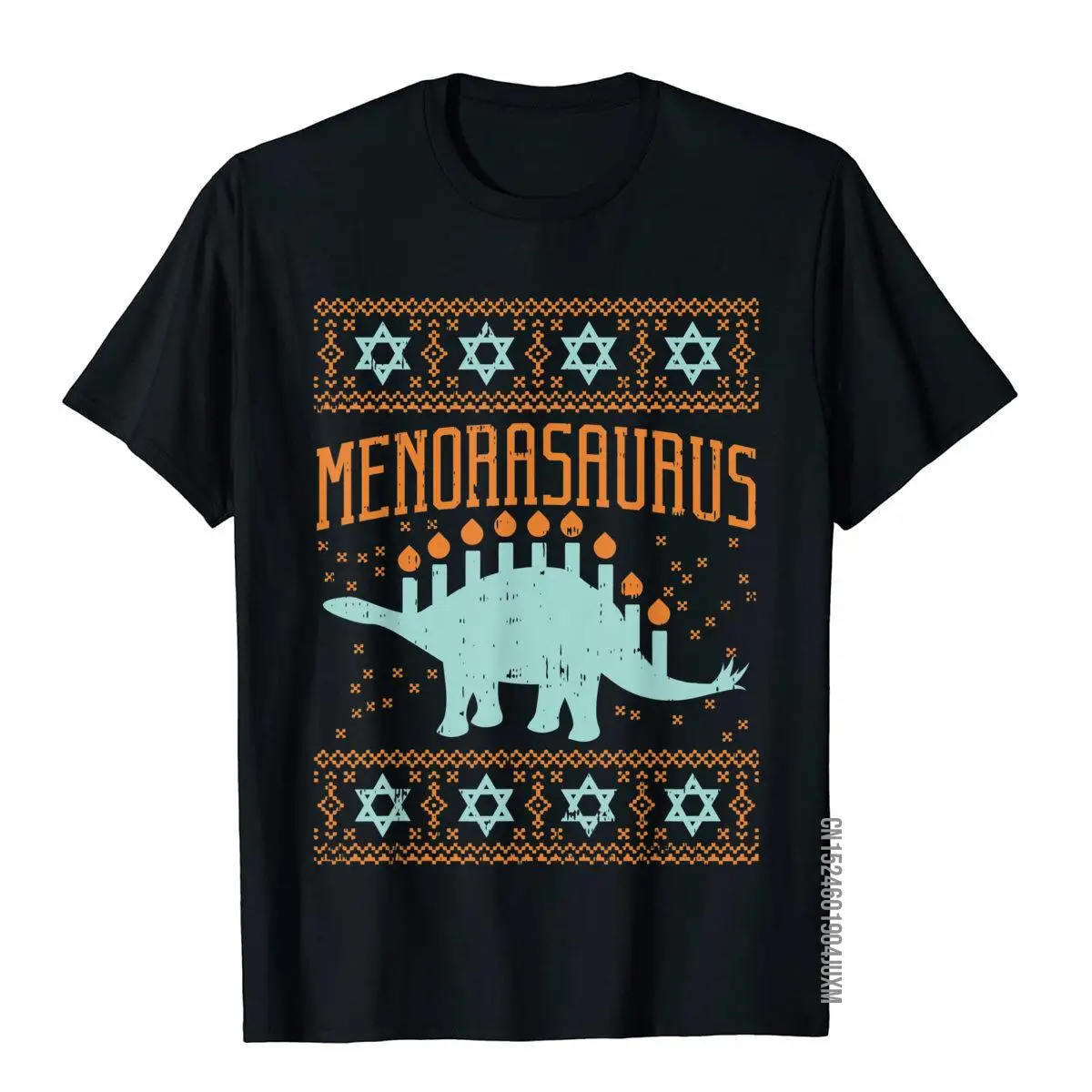 

Menorasaurus Shirt Funny Hanukkah Dinosaur Menorah Gift T-Shirt Cotton Tees Fitness Hip Hop Classic T Shirts