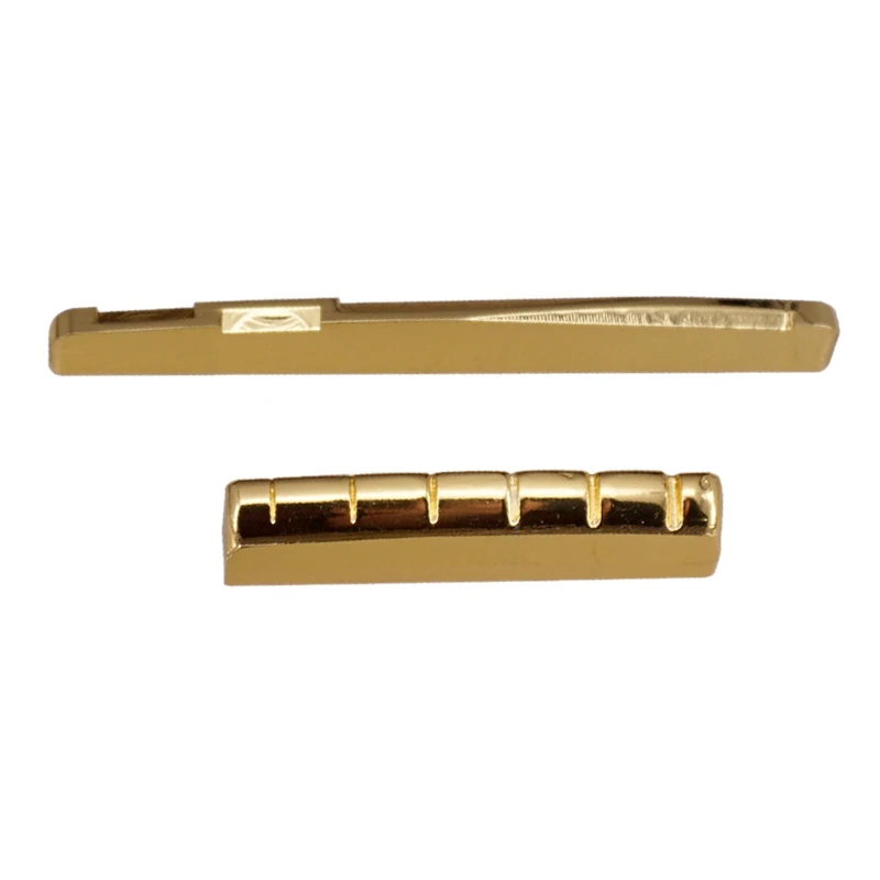 

Folk Guitar Brass 72MM Upper+Lower Pillow Length Bridge Saddle and Nut Folk Guitar Accessories