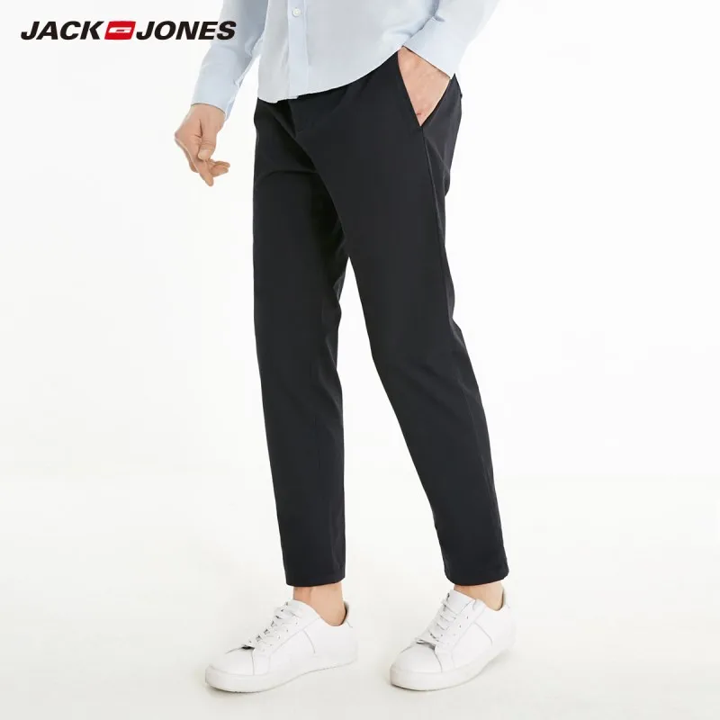 JackJones мужские облегающие деловые повседневные брюки 100% хлопковые Удобные