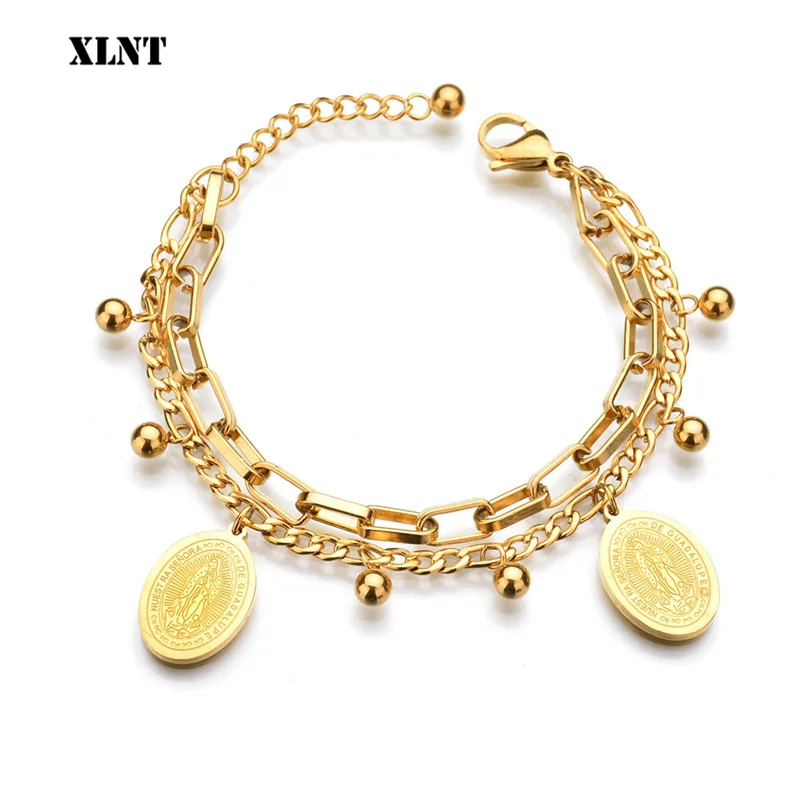 XLNT женские модные ювелирные изделия браслеты золотого и серебряного цвета